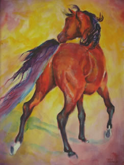 Arabian horse painting by Karen Brenner